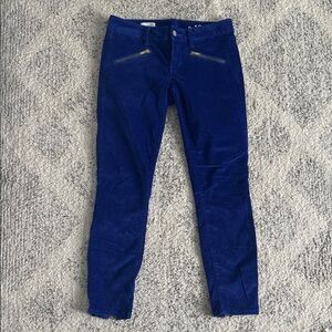 Gap 1969 Blue Velour with Gold Accents Skinny Ankle Pants Size 27 Regular